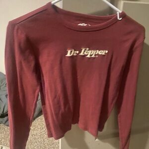 Dr Pepper Maroon Long Sleeve Shirt